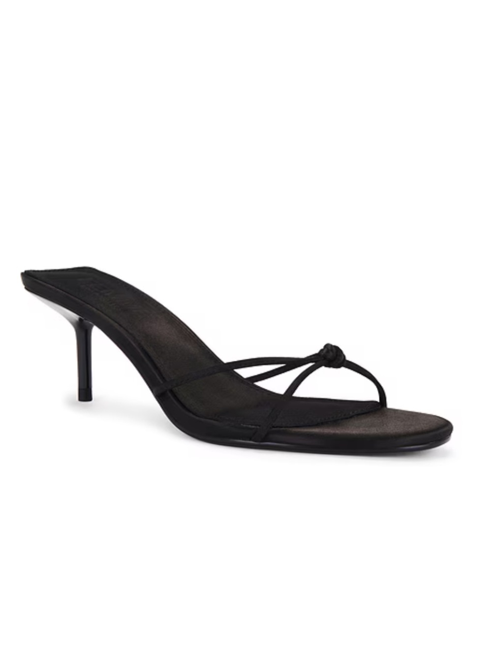 Femme LA Maeve Slippers black strappy kitten heels shoes Revolve 6